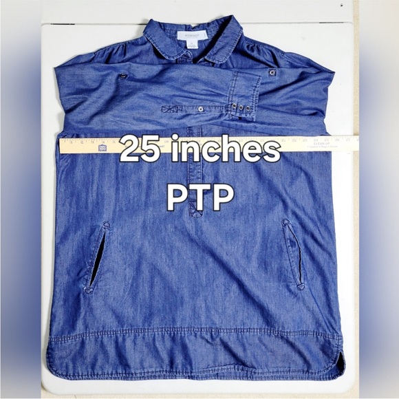 Workshop Republic Clothing 2X Chambray Roll Tab Tunic - Picture 3 of 8